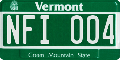 VT license plate NFI004