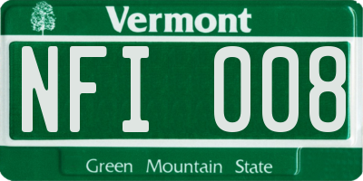 VT license plate NFI008