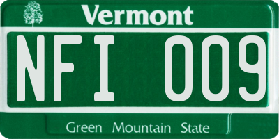 VT license plate NFI009