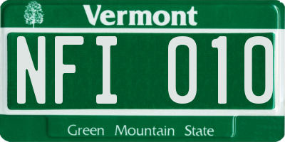 VT license plate NFI010