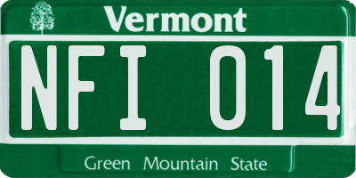 VT license plate NFI014