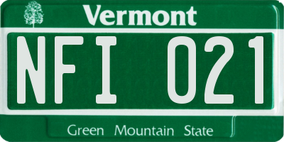 VT license plate NFI021