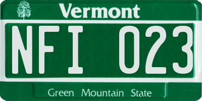VT license plate NFI023