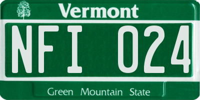 VT license plate NFI024