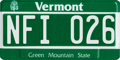 VT license plate NFI026