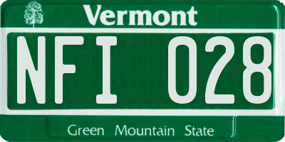 VT license plate NFI028