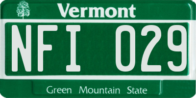 VT license plate NFI029