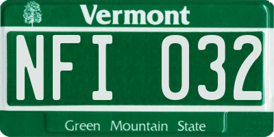 VT license plate NFI032