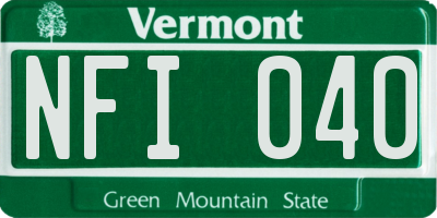VT license plate NFI040