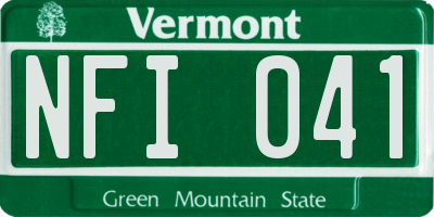 VT license plate NFI041