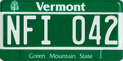 VT license plate NFI042