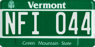 VT license plate NFI044