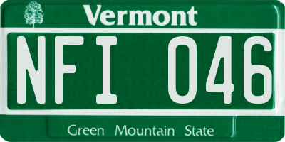 VT license plate NFI046