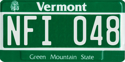 VT license plate NFI048