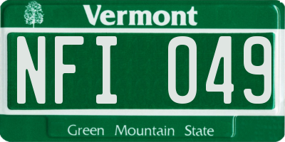 VT license plate NFI049