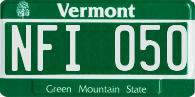 VT license plate NFI050