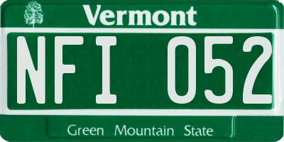 VT license plate NFI052