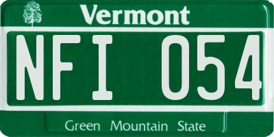 VT license plate NFI054