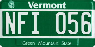 VT license plate NFI056