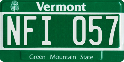 VT license plate NFI057