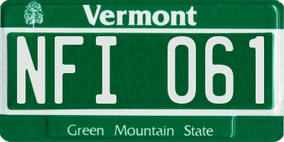 VT license plate NFI061