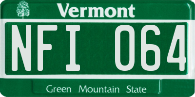 VT license plate NFI064