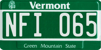 VT license plate NFI065