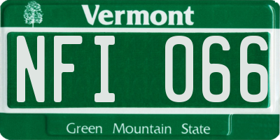 VT license plate NFI066