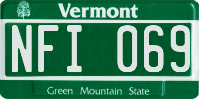 VT license plate NFI069
