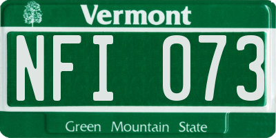 VT license plate NFI073