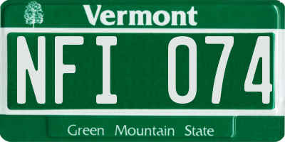 VT license plate NFI074