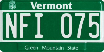 VT license plate NFI075