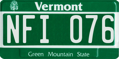 VT license plate NFI076