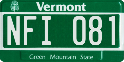 VT license plate NFI081