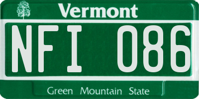 VT license plate NFI086