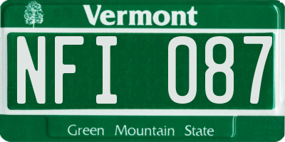 VT license plate NFI087
