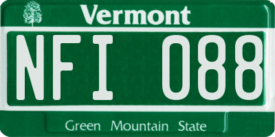VT license plate NFI088
