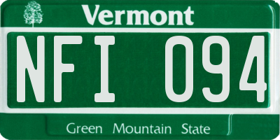 VT license plate NFI094
