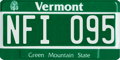 VT license plate NFI095