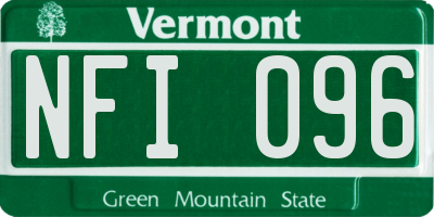 VT license plate NFI096