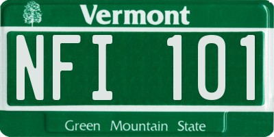VT license plate NFI101