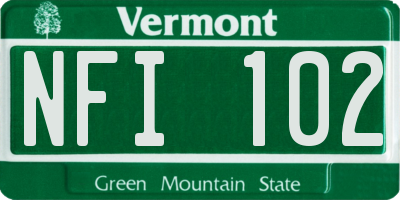 VT license plate NFI102