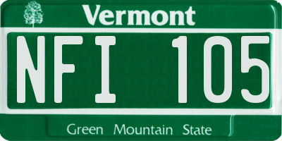 VT license plate NFI105