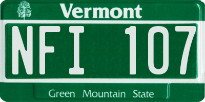VT license plate NFI107