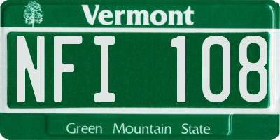 VT license plate NFI108