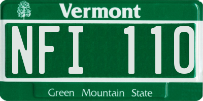 VT license plate NFI110