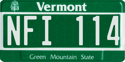 VT license plate NFI114