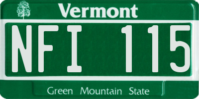 VT license plate NFI115