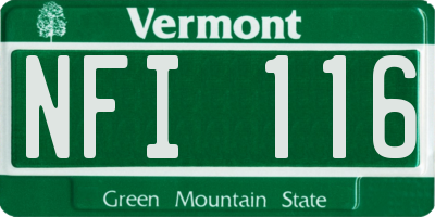 VT license plate NFI116