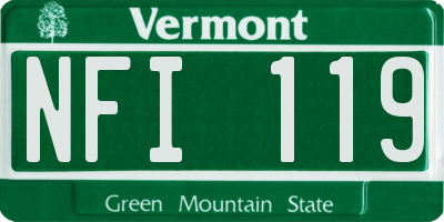 VT license plate NFI119